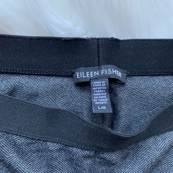 Eileen Fisher Herringbone Polyester Pants - Grey - Picture 7 of 8